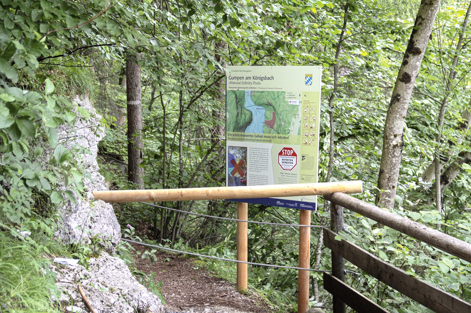Gumpen am Königsbach in the Berchtesgaden National Park closed